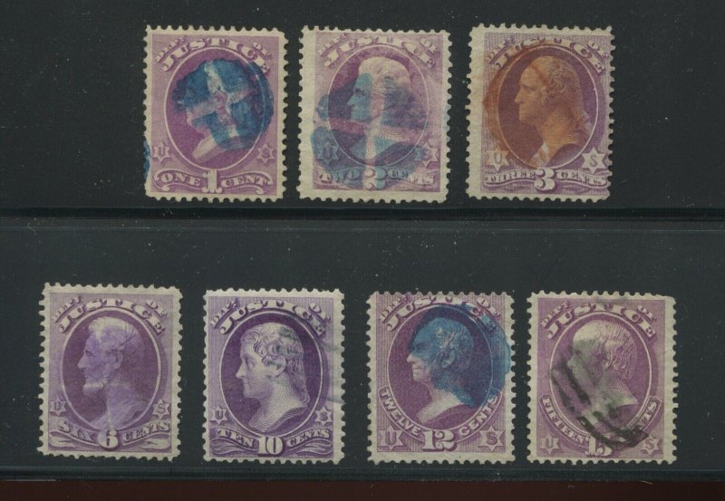 O25-O31 Justice Dept Lot of 7 Used Stamps Scott CV $665+ (Bx 4443)