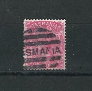 Tasmania 53c SG 146 1d Rose Used pf 12 F/VF 1871 SCV $29.00