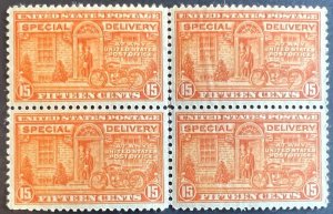 Scott#: E13 - Special Delivery 15¢ 1925 Motorcycle Block of Four MNHOG - Lot 3