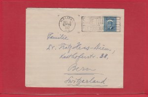 1947 5c War Issue slogan cover to Switzerland  UPU rate Canada