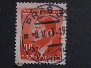 ​CZECHOSLOVAKIA-1942 SC#67 ADOLF HITLER- BOHEMIA & MORAVIA-FANCY CANCEL VF