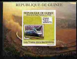 Guinea - Conakry 2009 Trains on Stamps #1 individual impe...