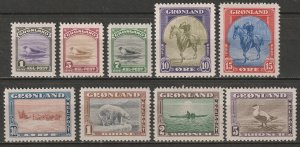 Greenland 1945 Sc 10-8 set MH*