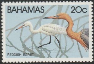 Bahamas #493 1981 20c Reddish Egret UNUSED-VF-OG-HM