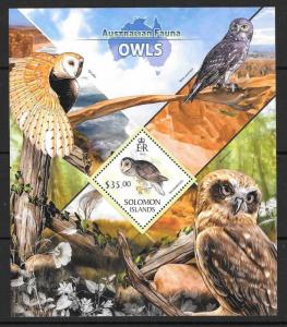 SOLOMON ISLANDS 2013 OWLS (2) MNH 