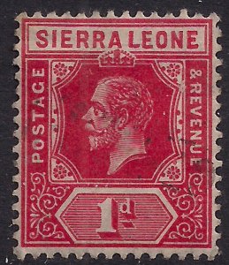 Sierra leone 1912 - 21 KGV 1d Carmine Red used Die 1 SG 113 ( A538 ) 