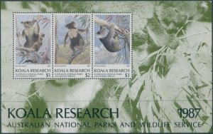 Australia Cinderella Koalas 1987 Koala Research MS MNH