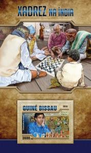 Guinea-Bissau - 2016 Chess in India - Stamp Souvenir Sheet - GB16502b