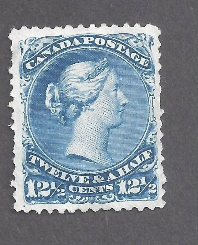 CANADA # 28v VF MINT UN 12 1/2c BLUE LARGE QUEEN BOTHWELL BS26252