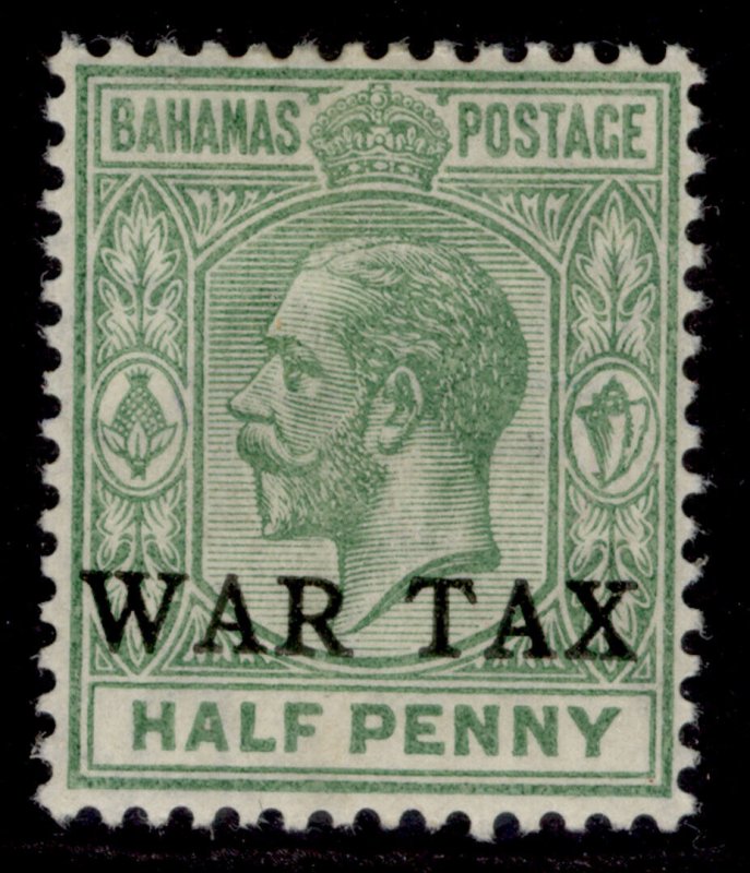 BAHAMAS GV SG91, ½d green WAR TAX, M MINT. Cat £17.