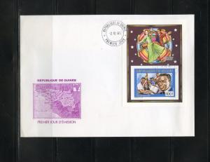 GUINEA 1991 NATE KING COLE IMPERFORATE DELUXE SOUVENIR SHEET  FDC 