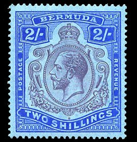 Bermuda #94a (SG 88g) Cat£60, 1931 George V, 2sh blue and deep violet, light...