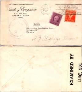 1942 Cuba + Advertisement to Canada with Censor Tape DBC 531 ( Postal History...