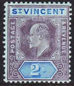 1904 -1911 St Vincent King Edward VII KEVII 2/ issue MLH Sc# 87 CV: $25.00