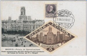 51414 - SPAIN - POSTAL HISTORY: MAXIMUM CARD - 1937 ARCHITECTURE-