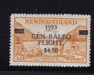 Newfoundland Scott C18, 1933 $4.50 Balbo Air Mail VF, MLH. Scott $325