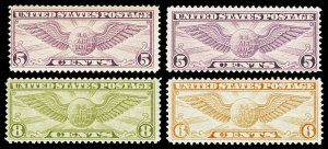 Scott C12,C16,C17,C19 1930-1934 5c-8c Airmail Issues All Mint NH Cat $33.25