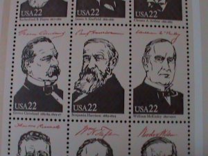 UNITED STATES-SC#2218 AMERIPEX'86 INTEL. STAMP SHOW-U.S PRESIDENTS-III MNH