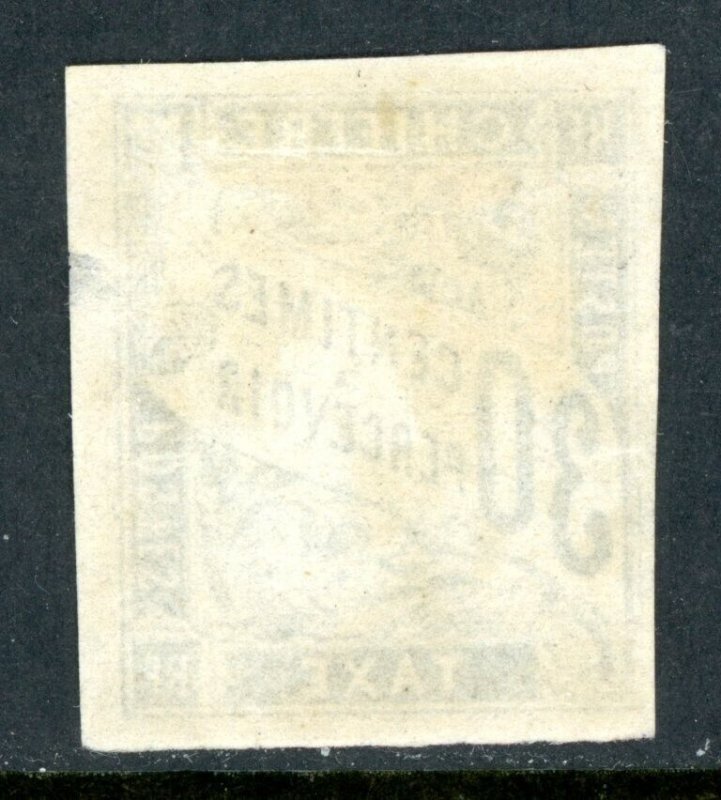 France 1884 Colony General Issues Postage Due 30¢ Black Imperf Sc #J9 Mint L46