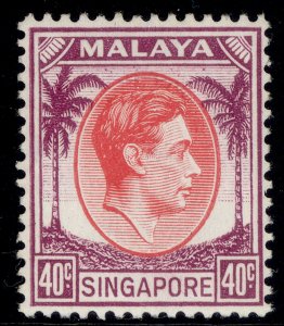 SINGAPORE GVI SG11, 40c red & purple, NH MINT.