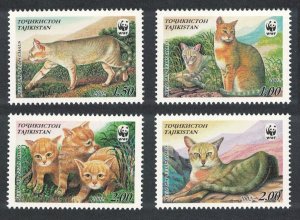 Tajikistan WWF Reed Cat 4v 2002 MNH SC#185 a-d SG#189-192 MI#208-211