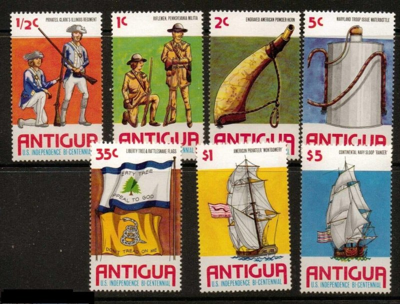 ANTIGUA SG487/93 1976 BICENTENARY OF AMERICAN REVOLUTION MNH 