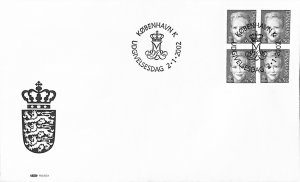 Denmark Danmark Scott 1129 FDC block of 4,