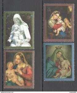 P0166 2008 Ascension Island Art Christmas 1990 #531-34 Set Mnh