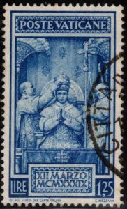 Vatican Scott 71 Used Coronation of Pope Pius XII stamp