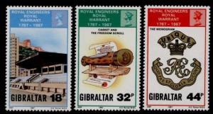 Gibraltar 505-7 MNH Royal Engineers, Crest, Architecture