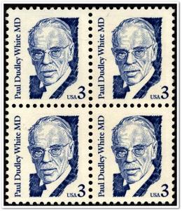 SC#2170 3¢ Paul Dudley White Block of Four (1987) MNH