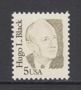 US Sc 2172 MNH. 1986-1994 5c dark olive green Hugo Black, under inked example