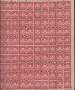 US Stamp - 1929 Edison Lamp Rotary Press - 100 Stamp Sheet #655