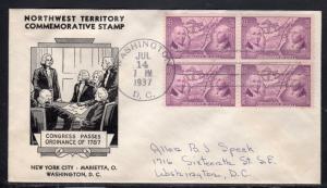 US #795 Northwest Territory FDC Davenport Cachet 2nd Day Cancel b149