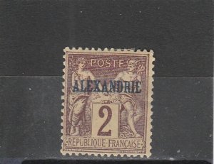 French Offices in Egypt (Alexandria)  Scott#  2  MH  (1899 Overprinted)