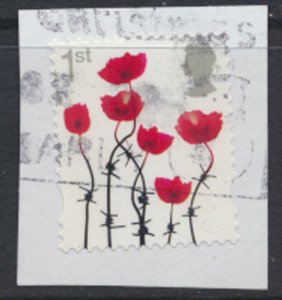 GB  SG 3414 Used on piece    WWII Poppies   see scan