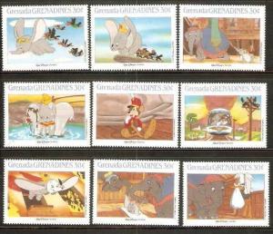 Grenada Grenadines 1987 Dumbo - Fairy Tales Elephant Sc 989 Disney Animated C...