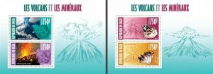 Niger - 2013 -Volcanoes and Minerals-2 Sheets of 2 Stamps Each 14A-250