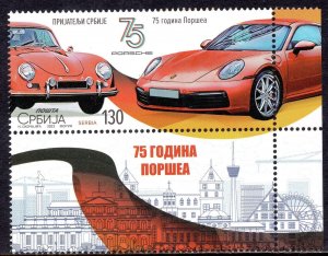 2120b - Serbia 2023 - 75 Jahre Porsche - Sports Car - MNH+Label