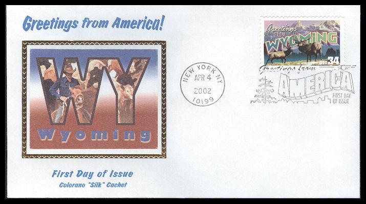 #3610 Greetings From Wyoming Colorano FDC