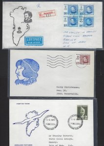 GREENLAND 1970's COLLECTION OF SIX COVERS INCLUDING FDCs REGISTERED & SPECIAL