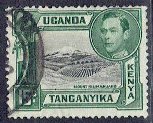 Kenya, Uganda & Tanzania; Scott #71; 15c King George VI, Used