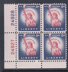 1041 Statue of Liberty Plate Block MNH