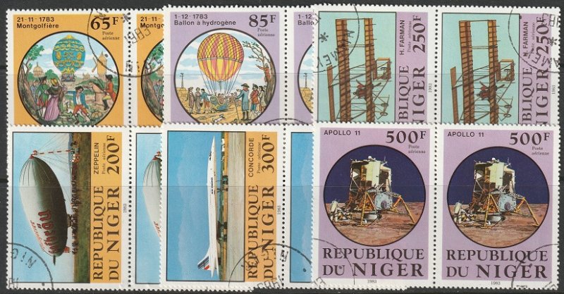 Niger C318-C323 complete set pairs CTO