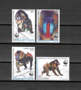 EQUATORIAL GUINEA 1991 WWF SG 158/61 MNH