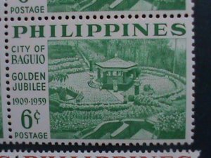 ​PHILIPPINES-1959-SC# 804-5- 50TH ANNIVERSARY-  CITY OF BAGUIO-MNH BLOCKS- VF