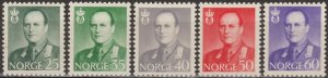 EDSROOM-16978 Norway 408-412 LH 1962 Complete King Olav CV$23.25