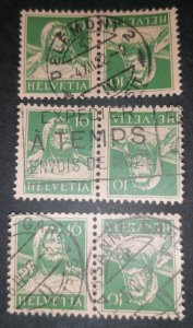 Switzerland 10c 1921 tete-beche pairs