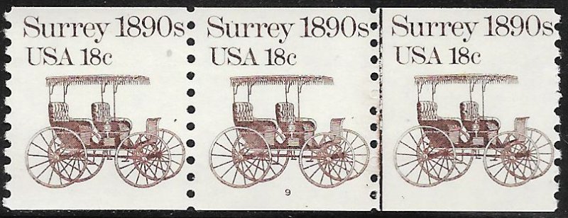 US 1907 MNH - PNC 3 - Pl 9 - Transportation Series - Surrey 1890s