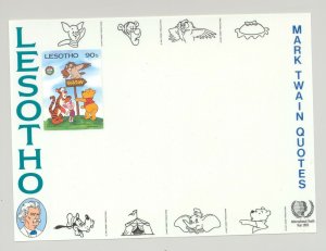 Lesotho #507 Disney, Owls 1v Imperf Proof Mounted on Chromalin Background Proof